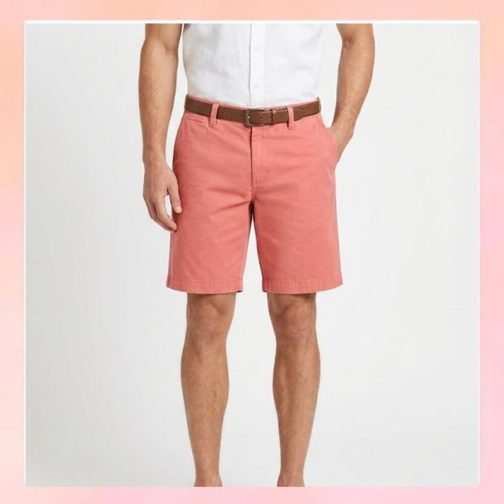 IZOD Saltwater Men’s Chino Shorts Coral Pink Size 33